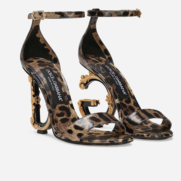 Printed polished calfskin Baroque DG sandals in Animal Print - Picture 2 of 7
